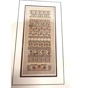 Strawberry Season Sampler Cross-Stitch Pattern 81x232 Stitches On 27-Count Linen